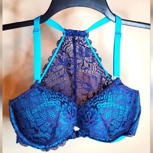 VS Pink Lace Racerback Pushup Bra